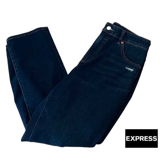 Express | Slim Curvy Dark Denim Skinny Jeans | Size 8R - Picture 2 of 4